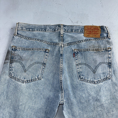Levis 501 Vintage Y2K XX Straight Leg Jeans 90s Blue Light Wash 36x30 Act 35x29