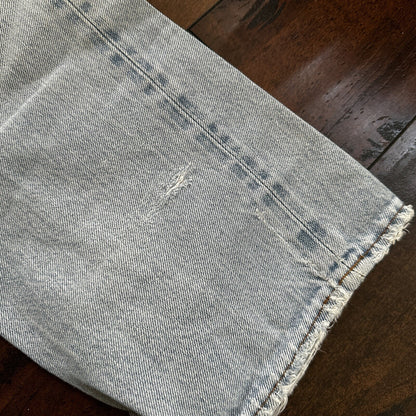 Levis Vintage 80s Redline Selvedge USA 501 Light Wash Blue Jeans 70s Act 29x33