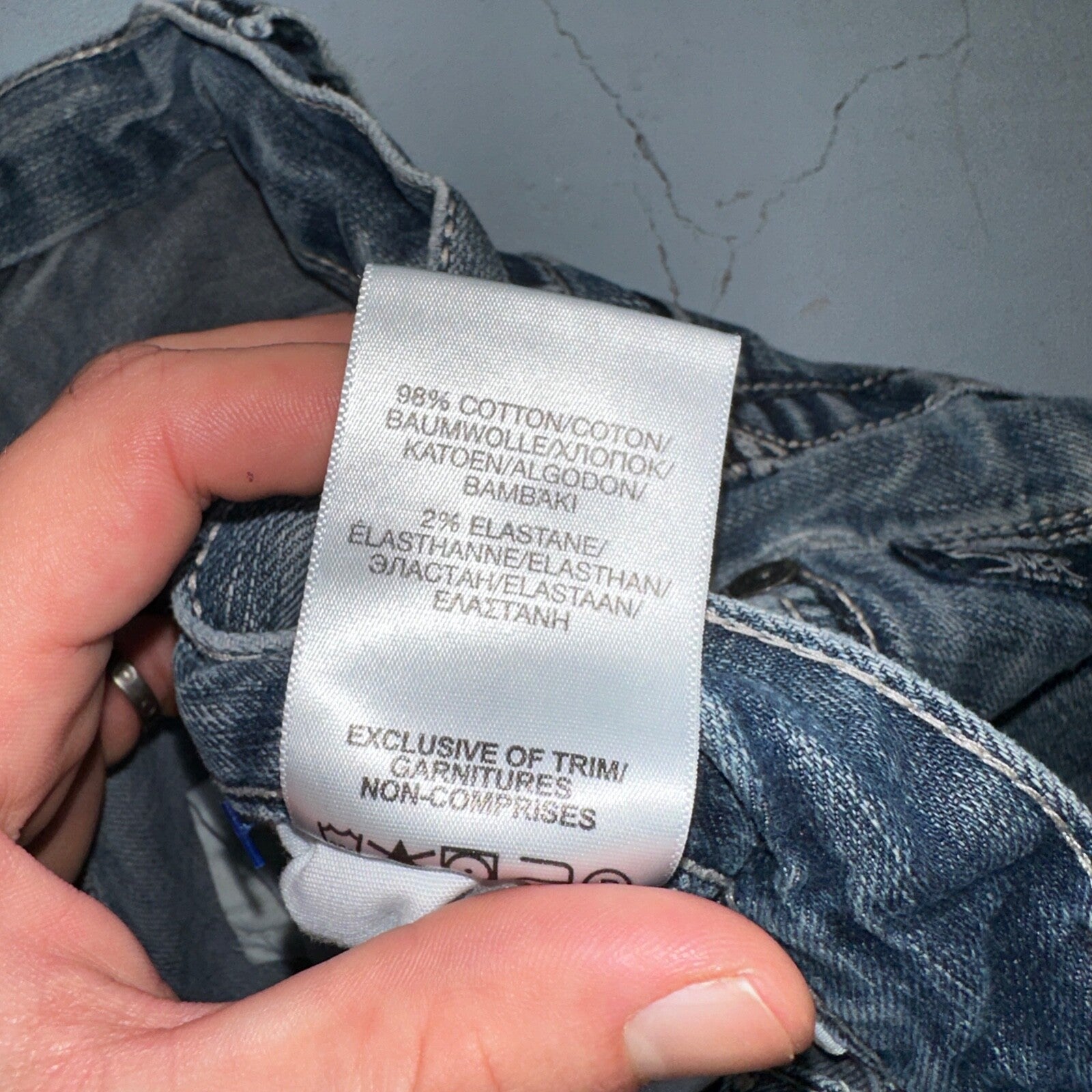 Silver Jeans Mens 34x30 Eddie Blue Denim Stretch Straight 5 Pocket Whiskering