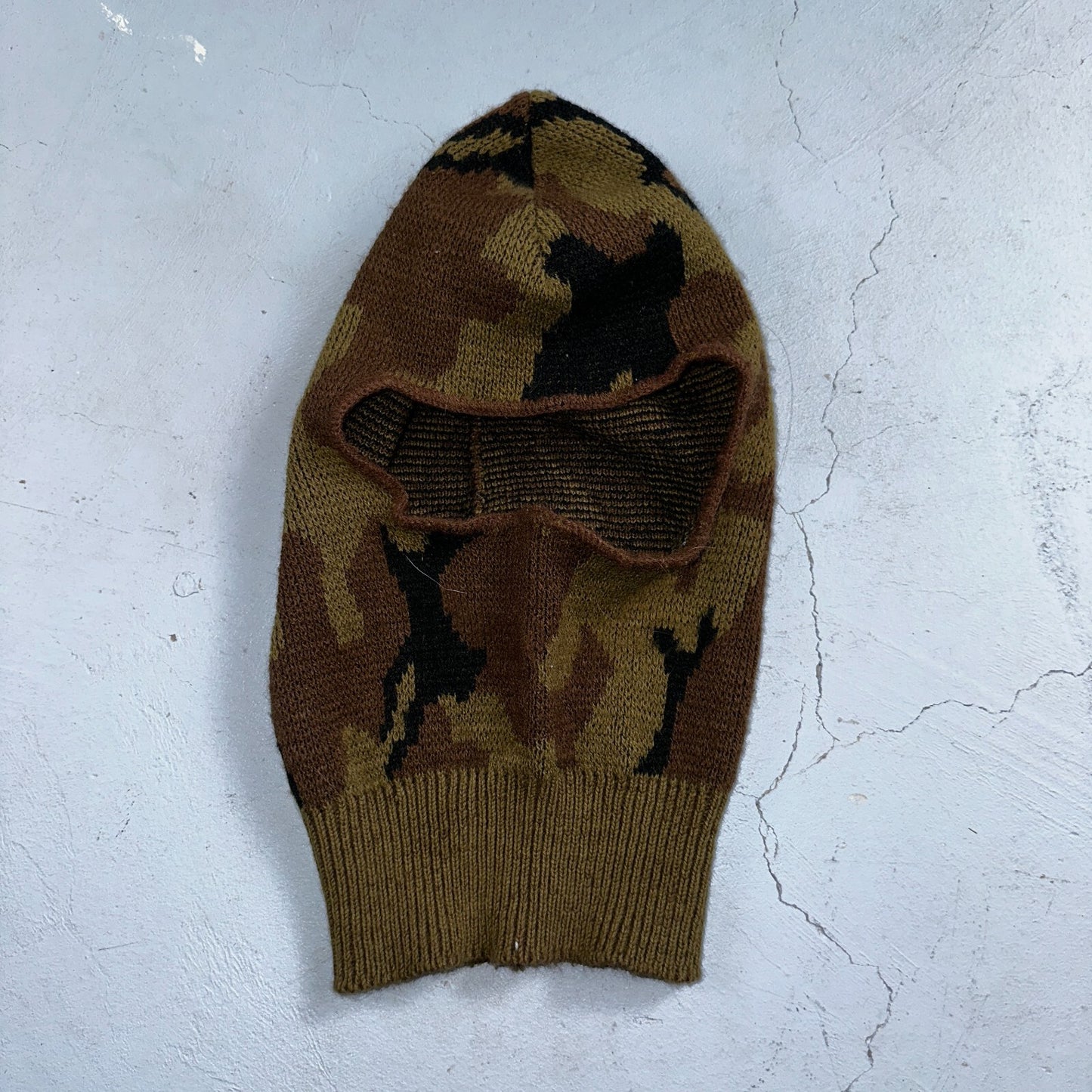 VTG 70s USA Knit Ski Mask Men Balaclava Duck Camo Hunting Forest Fishing