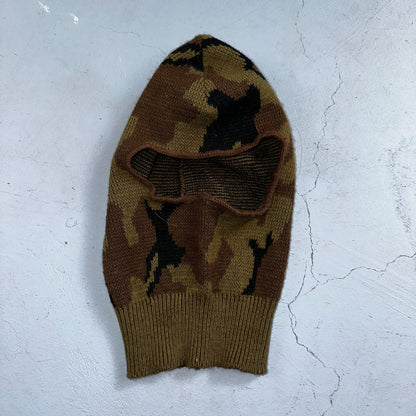 VTG 70s USA Knit Ski Mask Men Balaclava Duck Camo Hunting Forest Fishing
