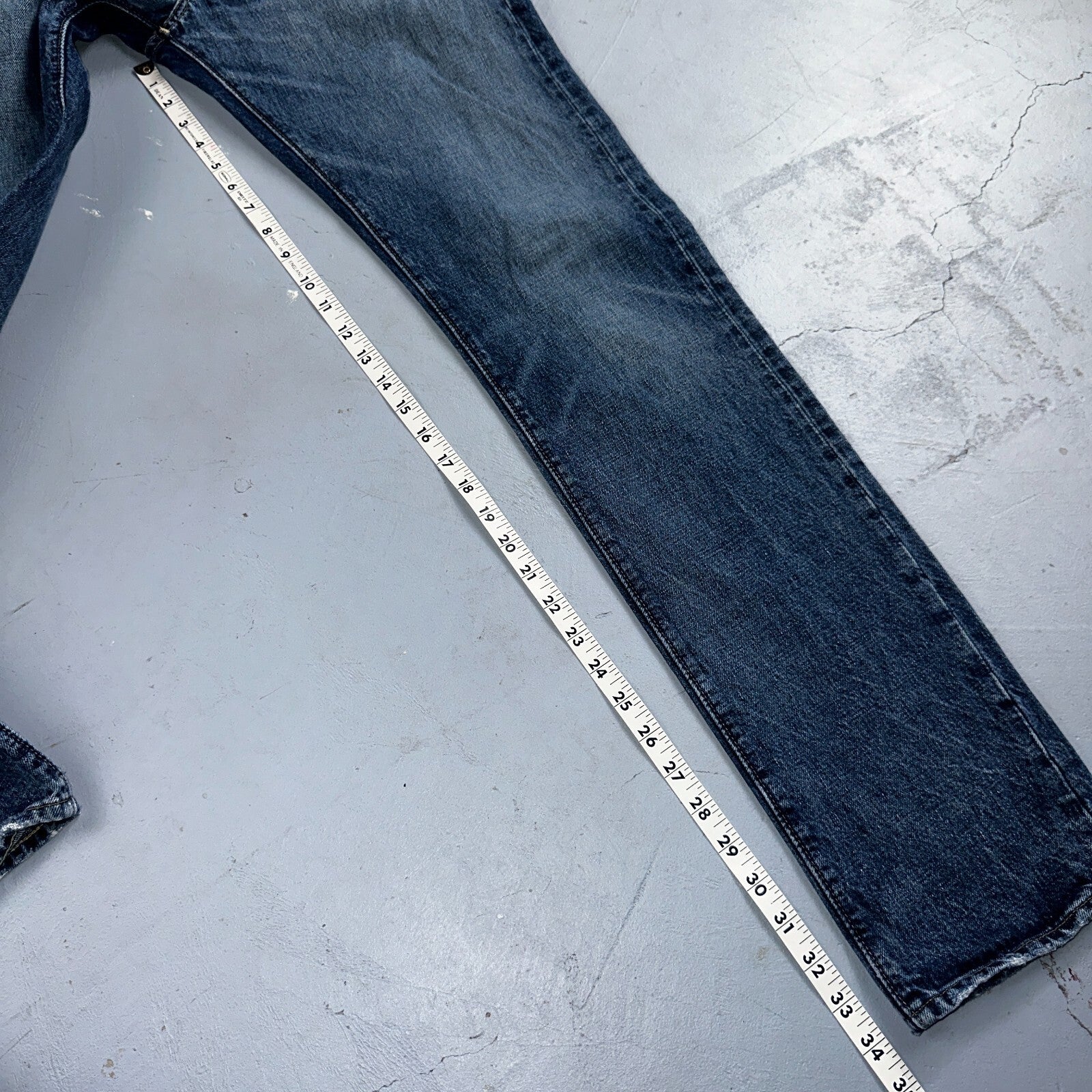 RRL Denim Zip Fly Slim Double RL Mens Jeans Mexico Sz 31x34 Med Wash RN 41381