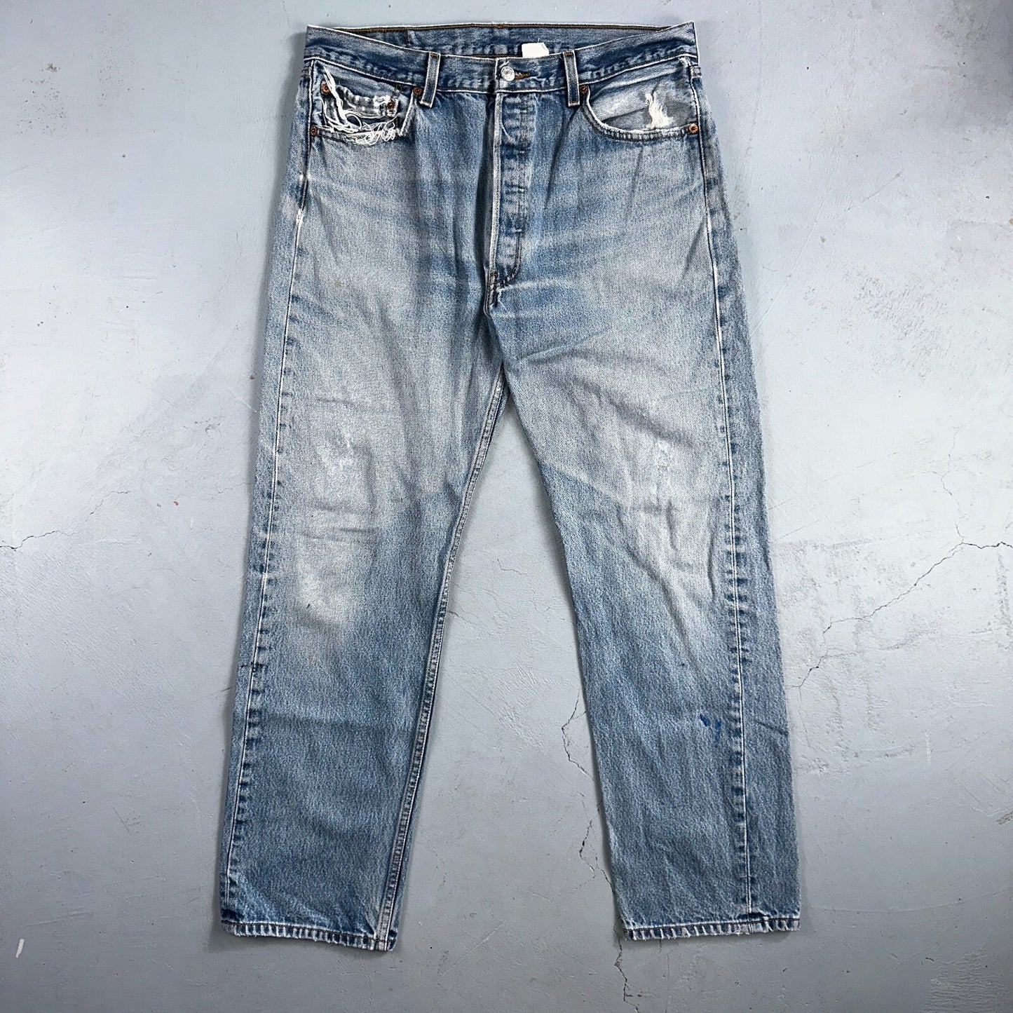Levis 501 Vintage 90s XX Straight Leg Jeans Y2K Light Wash 36x34 Act 33x29