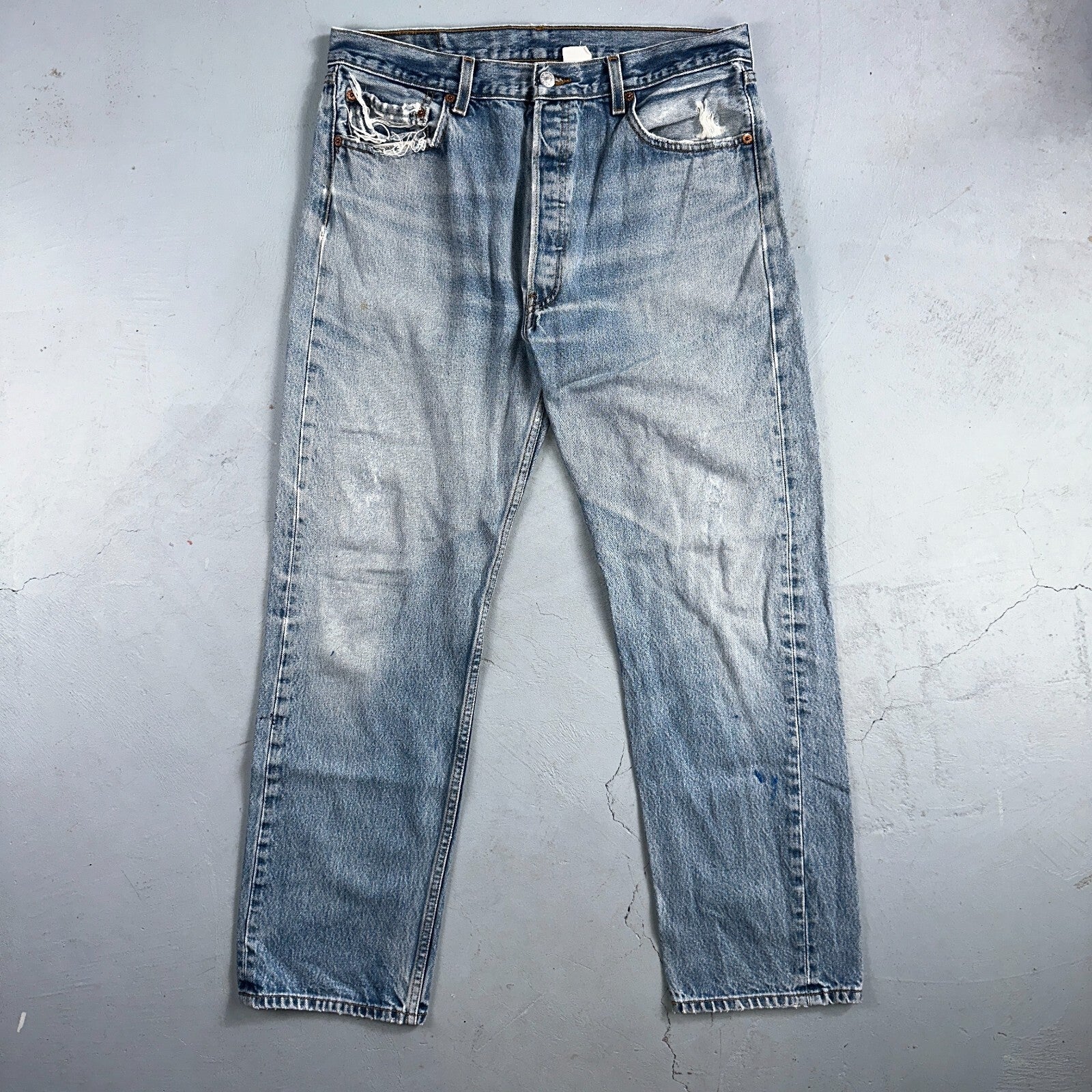 Levis 501 Vintage 90s XX Straight Leg Jeans Y2K Light Wash 36x34 Act 33x29