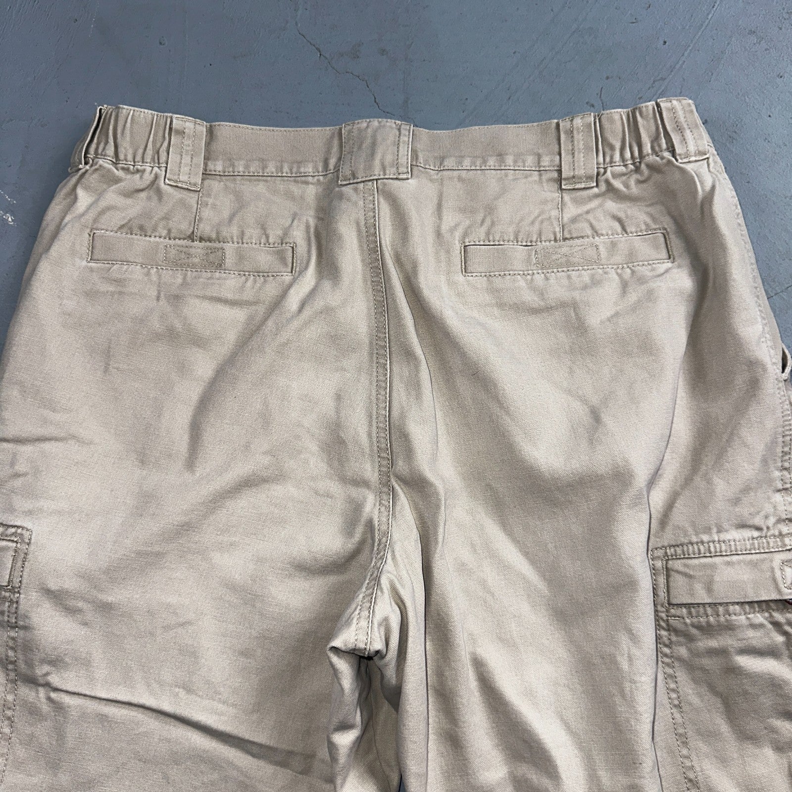 Vintage LL Bean Mens 36x30 Light Stonewashed Cargo Pants Trousers Beige 90s