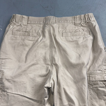 Vintage LL Bean Mens 36x30 Light Stonewashed Cargo Pants Trousers Beige 90s
