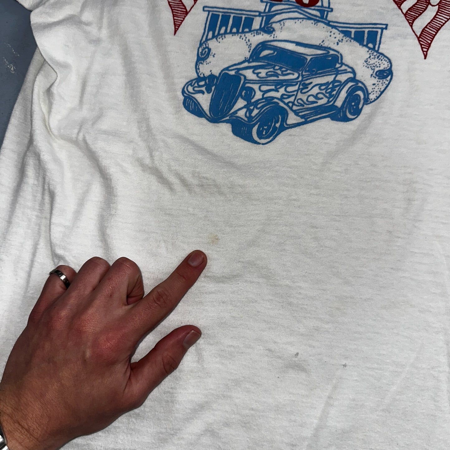 Spud Run USA 1970s VTG T Shirt 70s Rockabilly Hanes America Idaho Streetrod XL