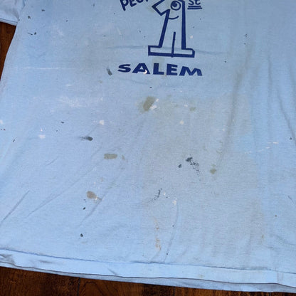 Oneita Number 1 Salem Oregon Vintage T Shirt 80s USA XL Thrashed Stained Paint