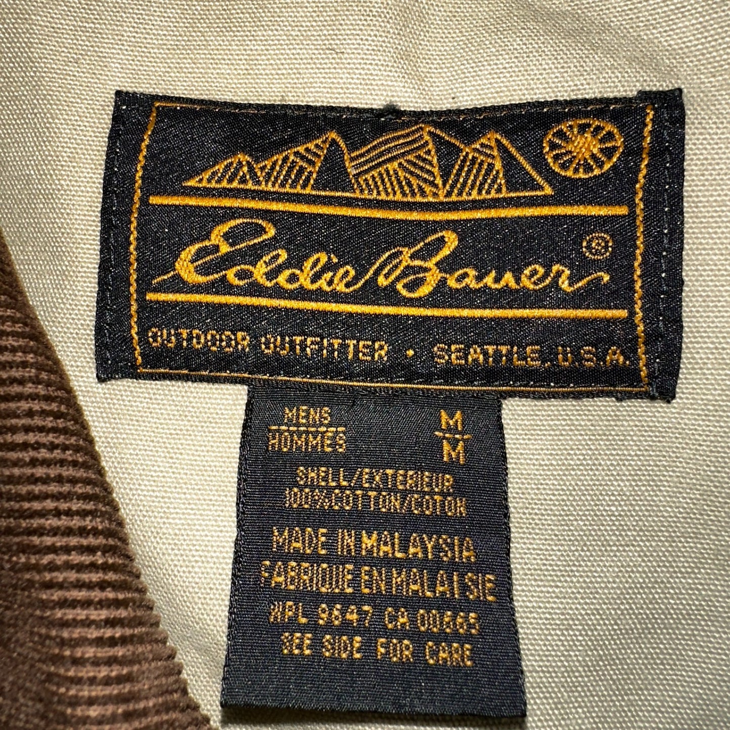 Eddie Bauer Jacket Mens M Tan Brown Chore Barn Field Coat Canvas Outdoor VTG