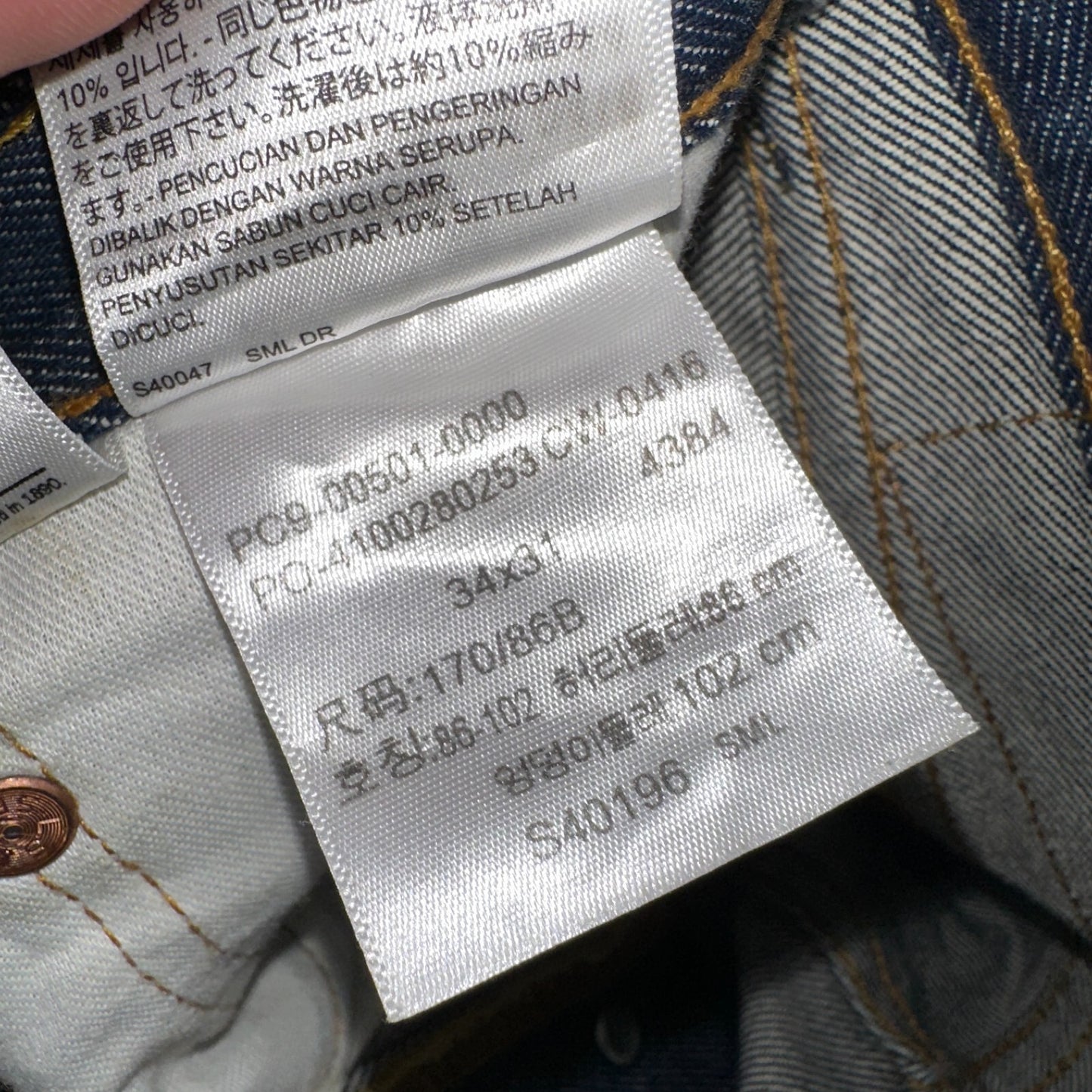 Levis 501 Y2K XX Straight Leg Jeans Blue VTG Dark Wash 34x31 Act 35x30