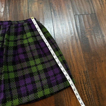 VTG USA Rockabilly Womens Dress Skirt 60s 70s Bottom Plaid Skate Grunge Pop