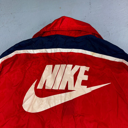 Nike 1980s Blue Tag Vintage Jacket Nylon 70s Windbreaker Running Front Youth XL