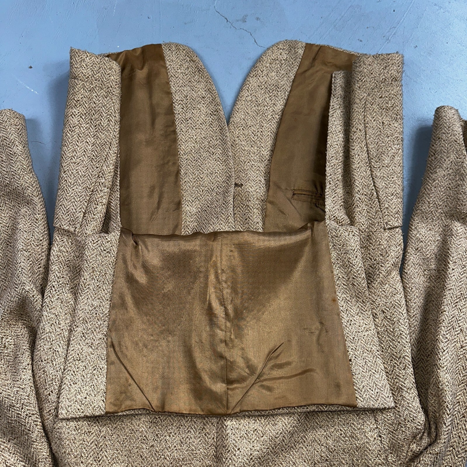 YSL Yves Saint Laurent Vintage Beige Tweed Jacket 38 Blazer Coat France Suit 80s