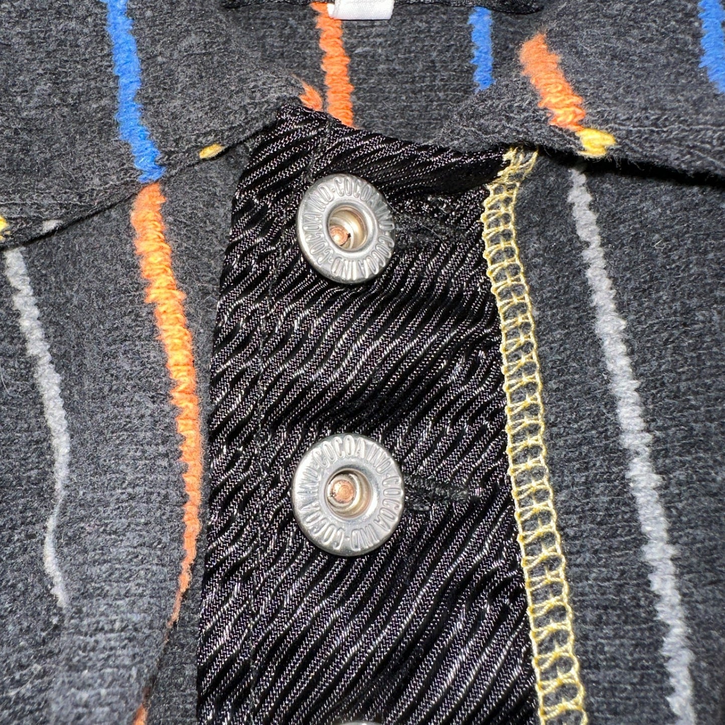 Vintage Cocoa Indo Italy Knit Polo Shirt Small Black Striped Long Sleeve 90s Y2K