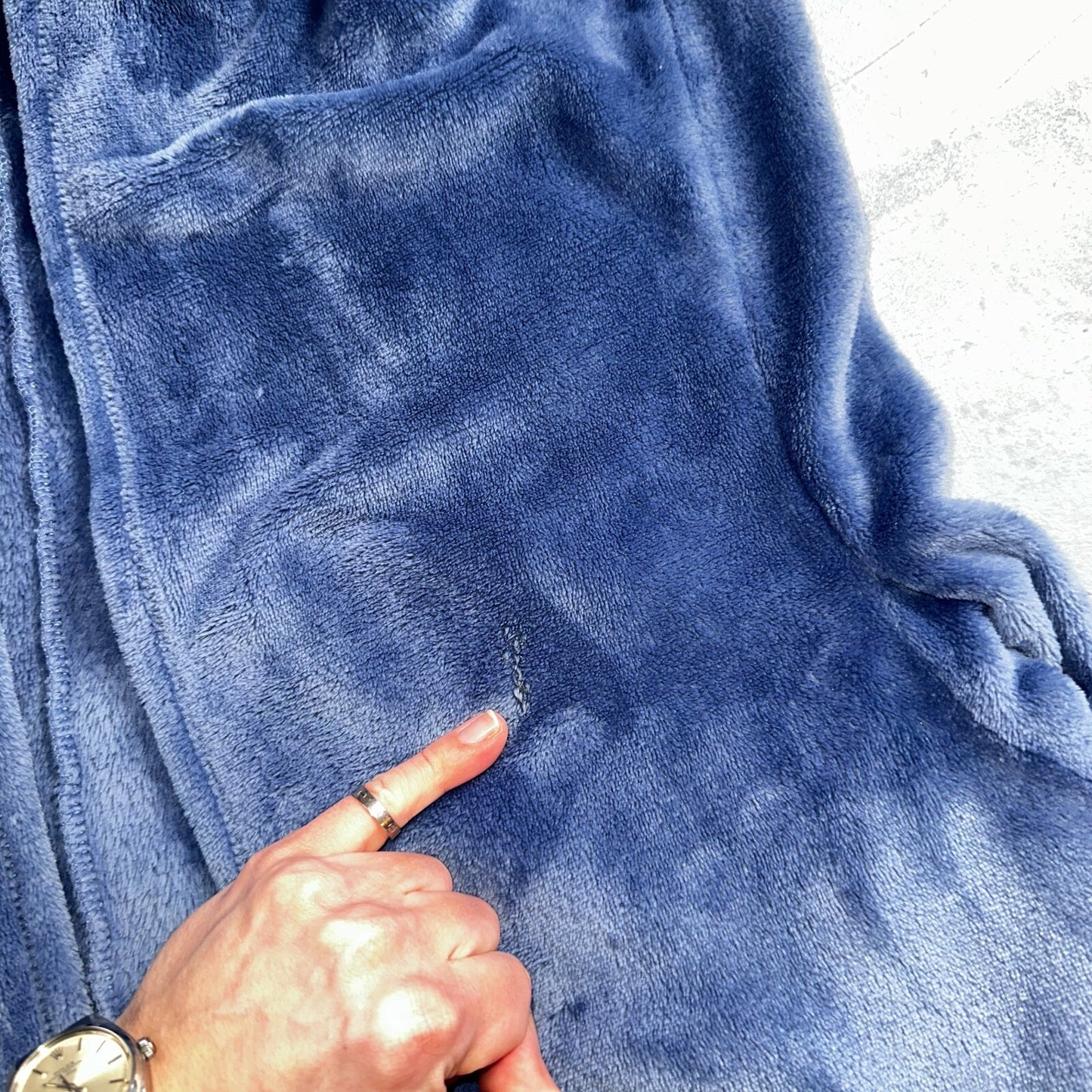 UGG Soft Surroundings Fleece Vest Hooded Blue Soft Cardigan Cozy M/L