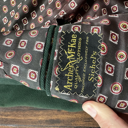 1960s 1970s Green Cashemere Sport Jacket VTG Mens Suit 44 34x32 Rockabilly Gray