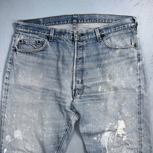 Levis 501 Vintage 80s Redline Selvedge USA XX Jeans Light Wash 40x33 Act 38x30