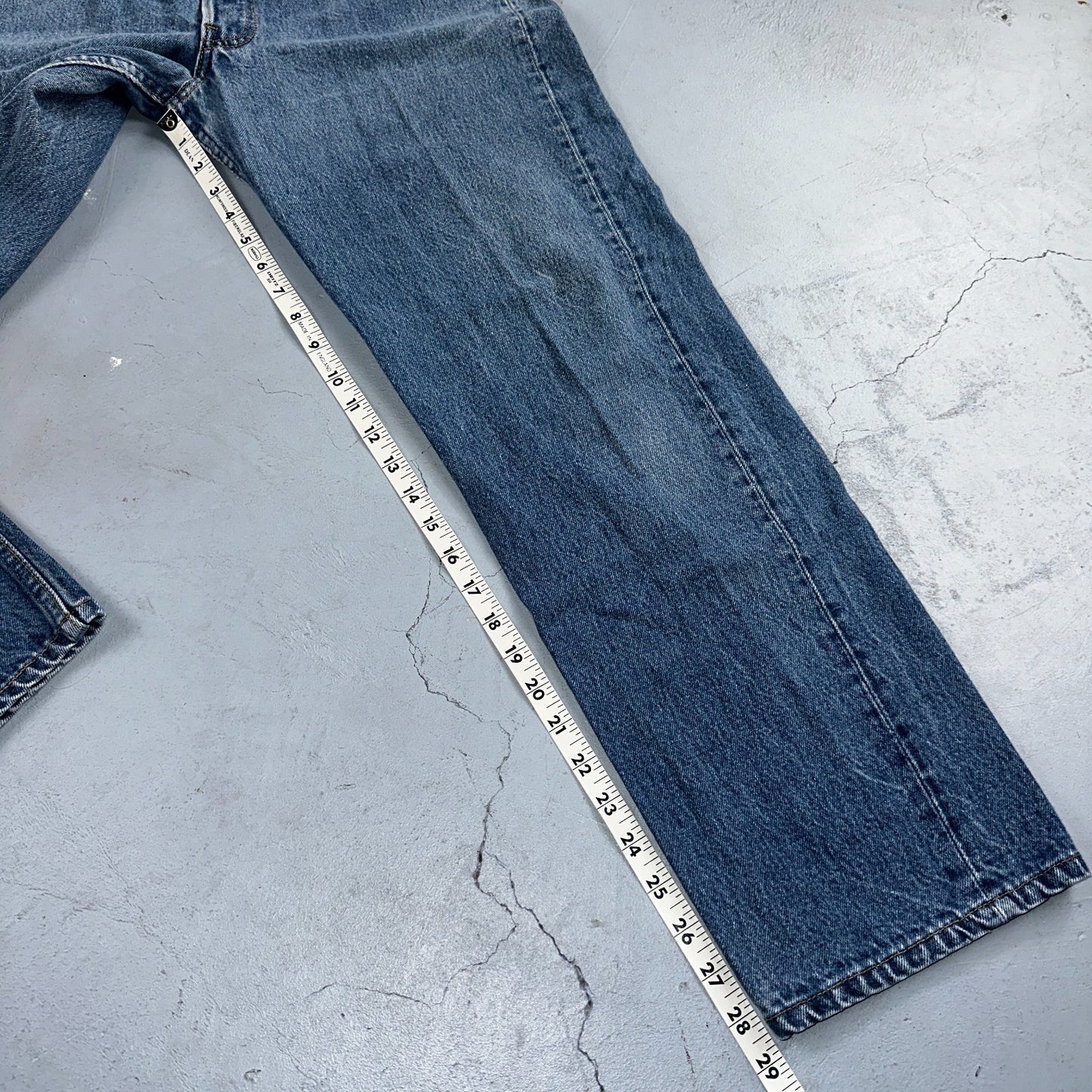 Levis 501 Vintage 90s USA XX Straight Leg Jeans Blue Med Wash 36x32 Act 32x28