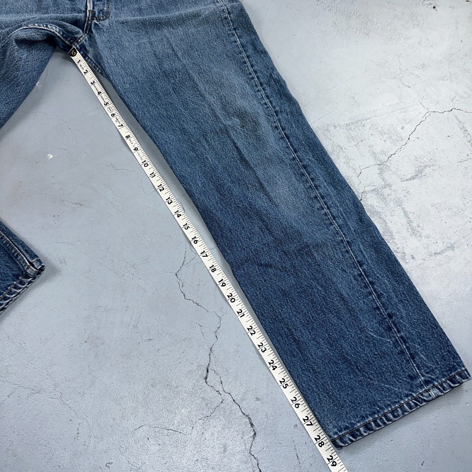 Levis 501 Vintage 90s USA XX Straight Leg Jeans Blue Med Wash 36x32 Act 32x28