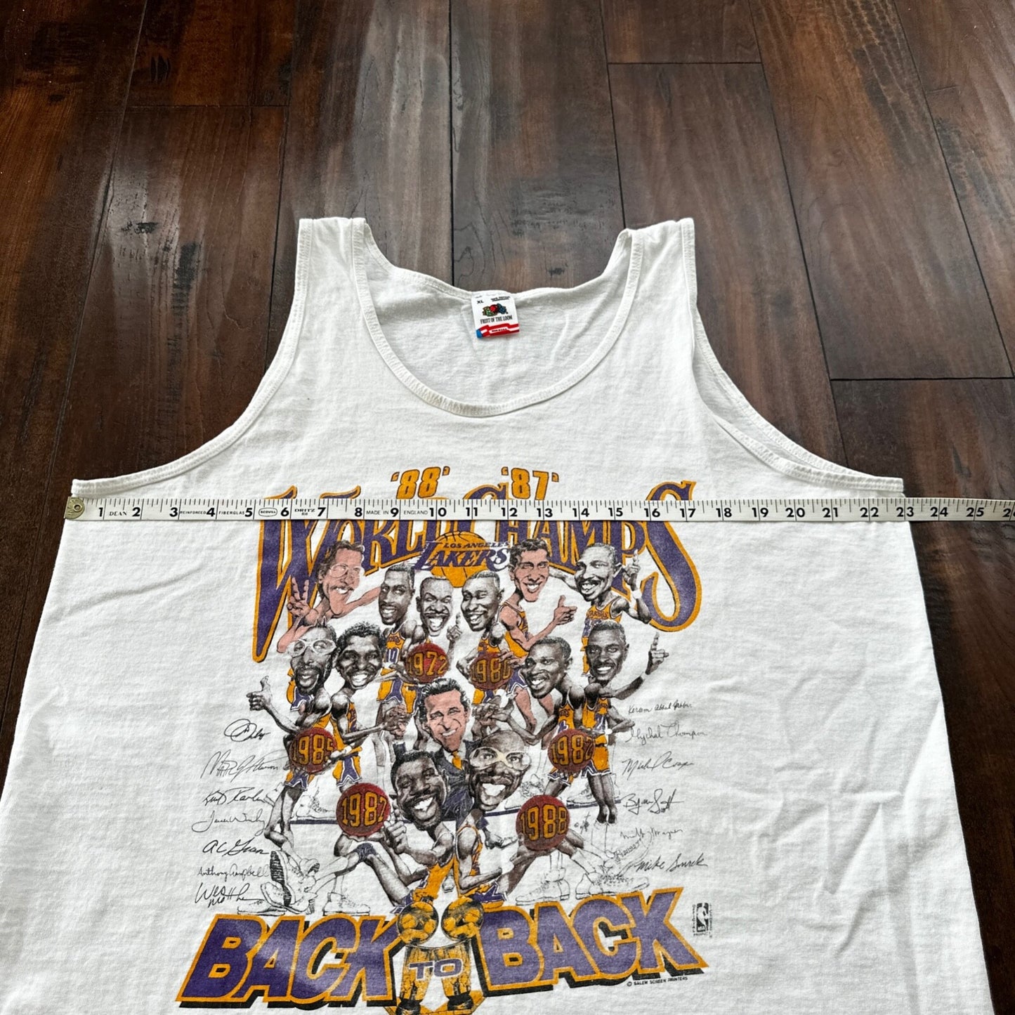 World Champs LA Lakers 80s FOTL Tank Vintage T Shirt 1988 1987 Kobe NBA Gym