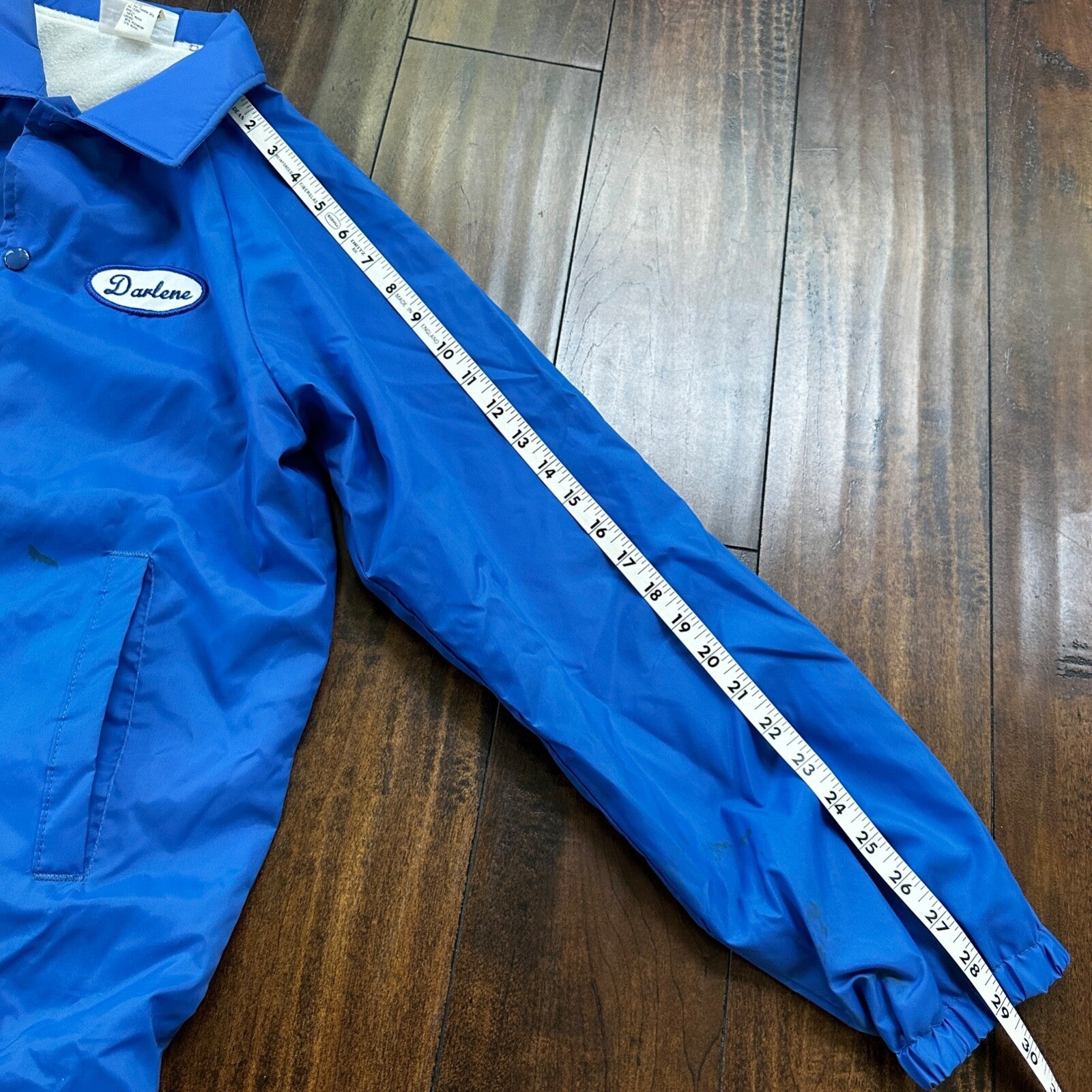 Ford V8 VTG 90s Hartwell Satin Coaches Jacket Lined Windbreaker Size Small Blue