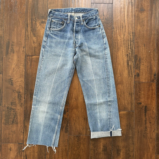 Levis 501 XX Big E True Vintage 60s Redline Denim Capri Jeans 1960s 25x24 Chop