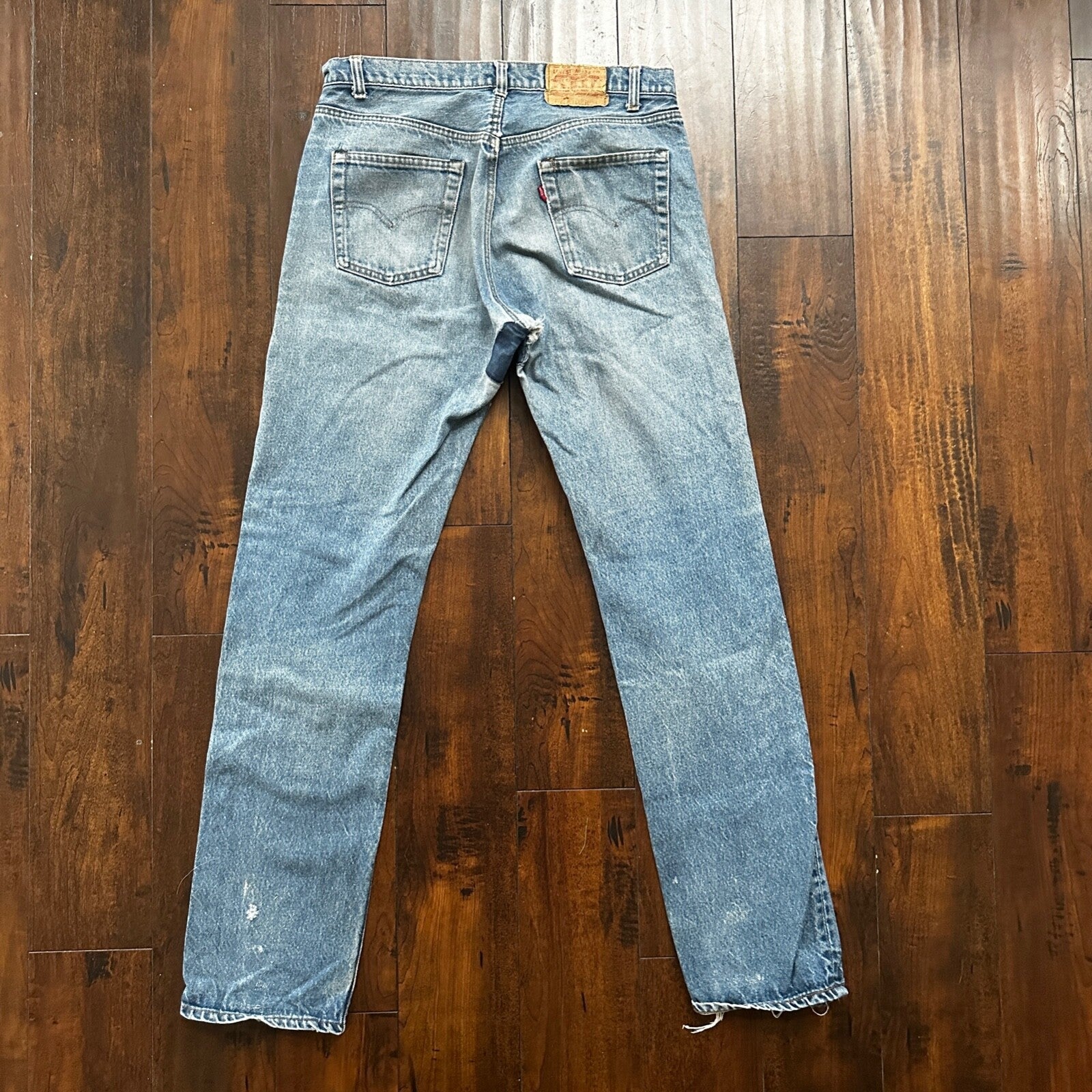 Vintage 80s Levis 505 36x36 USA Blue Jeans 501 Act 33x34 Light Wash