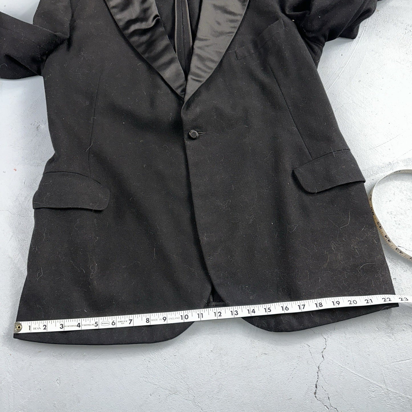 VTG 1930s Mens 1 PC Suit Tuxedo Coat Jacket Black 20s Antique Skinners Satin