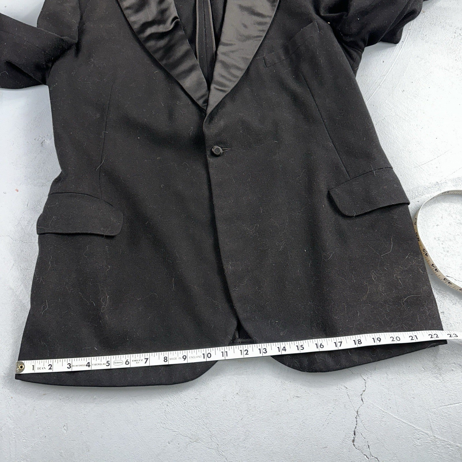 VTG 1930s Mens 1 PC Suit Tuxedo Coat Jacket Black 20s Antique Skinners Satin