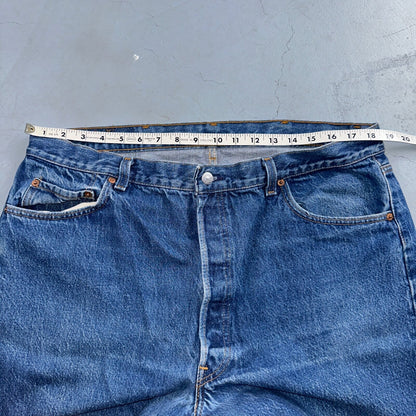 Levis 501 Vintage 90s USA XX Straight Leg Jeans Blue Med Wash 42x33 Act 37x29