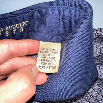 Joey Rodolfo 1879 Men's 2XL Short Sleeve Royal Blue Hokulia Striped Golf Shirt