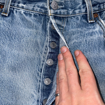 Levis 501 Vintage 90s USA XX Straight Leg Jeans Blue Light Wash 38x36 Act 34x31