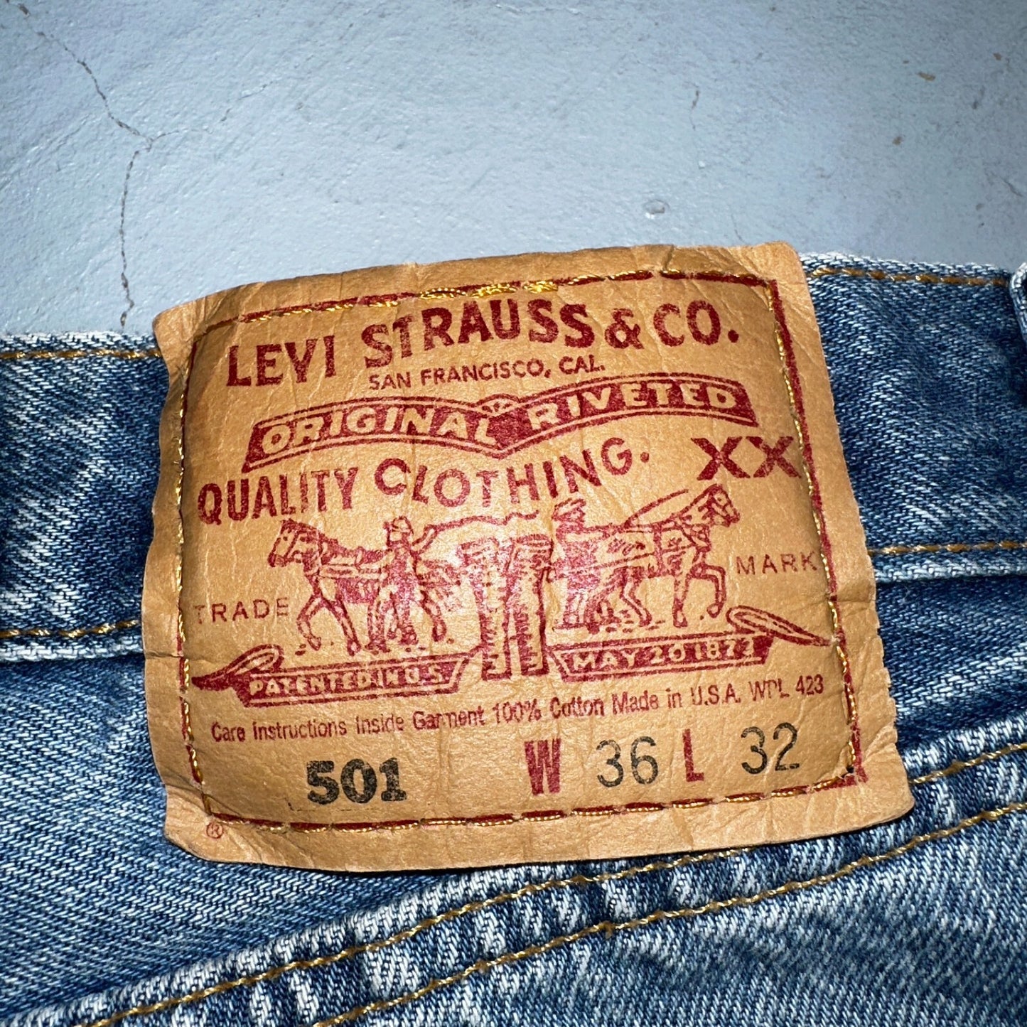 Levis 501 Vintage 90s USA XX Straight Leg Jeans Blue Med Wash 36x32 Act 34x30
