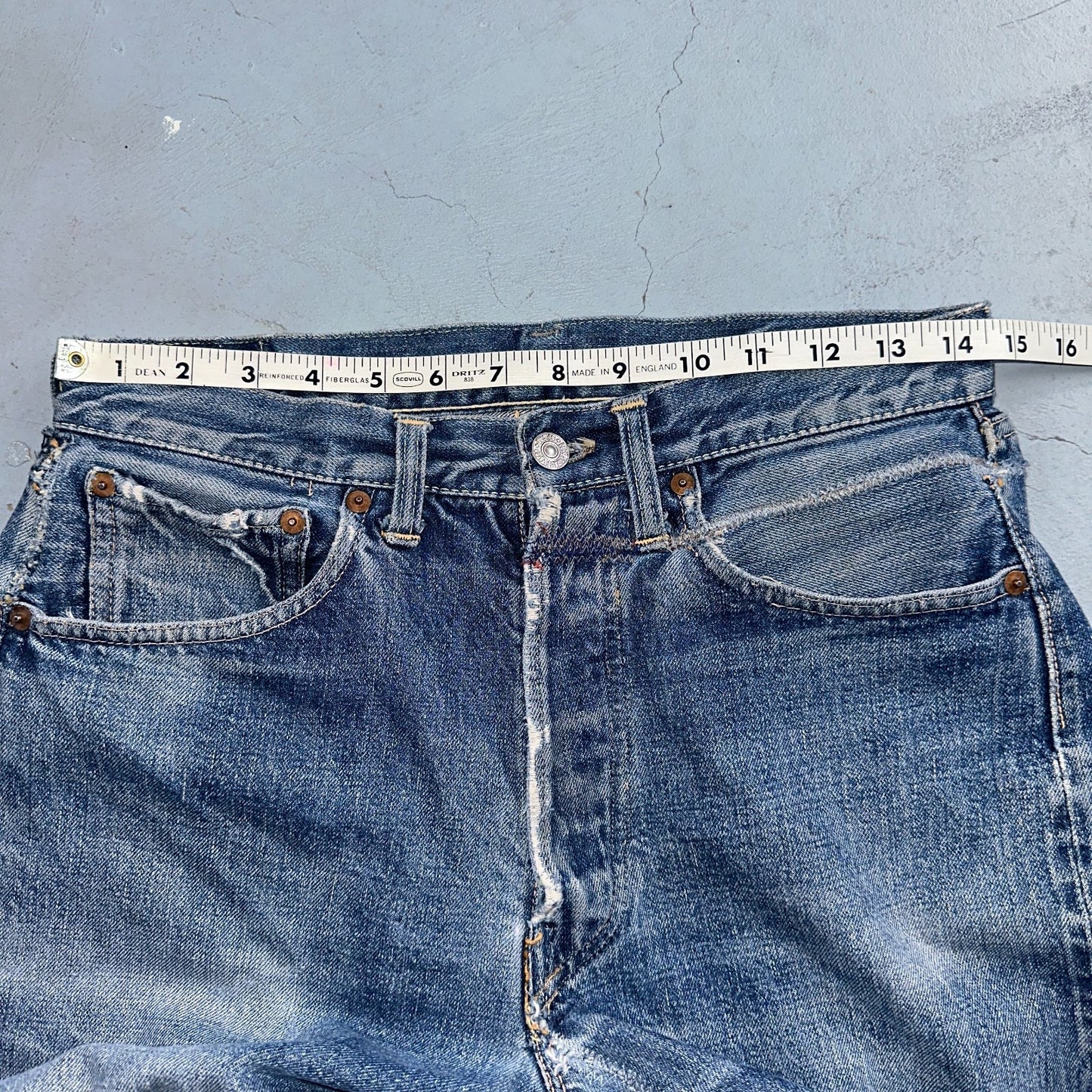 Levis 501 XX Big E Vintage 50s Redline Selvedge USA XX Reworked Jeans 29x29