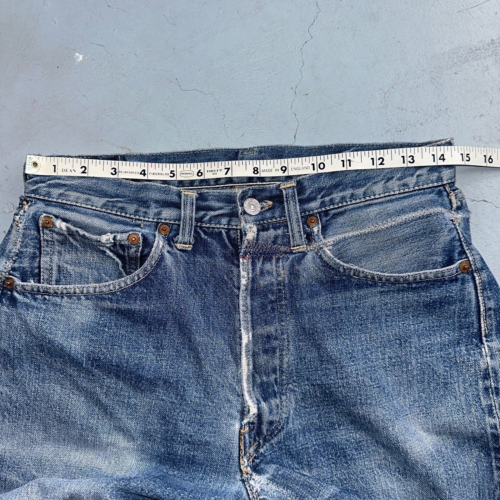 Levis 501 XX Big E Vintage 50s Redline Selvedge USA XX Reworked Jeans 29x29