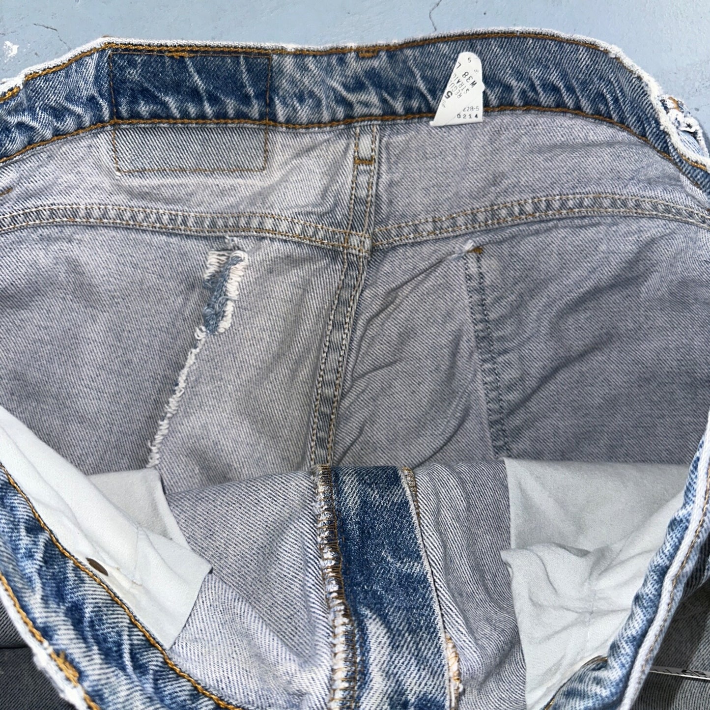 Levis 505 Vintage 90s Mexico Orange Tab Jeans 38x32 Blue Light Wash Act 36x30