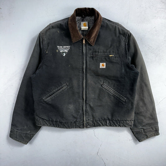 Carhartt VTG Jacket Mens 48 Black Detroit J01 Blanket Lined USA J97 BLK XL