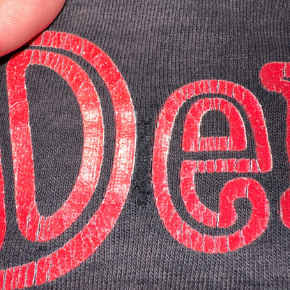 Denneys Til Dawn 90s VTG T Shirt Funny Owl Life Too Short Sleep Joke Text Faded