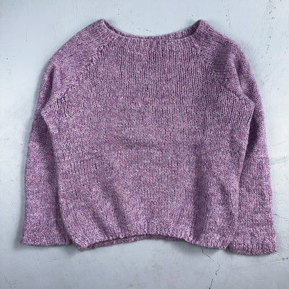 1970s VTG Sweater Cable Knit 70s 80s Purple Cute Warm Grandma Core Pull Over