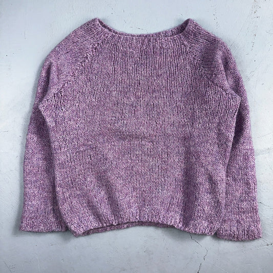 1970s VTG Sweater Cable Knit 70s 80s Purple Cute Warm Grandma Core Pull Over