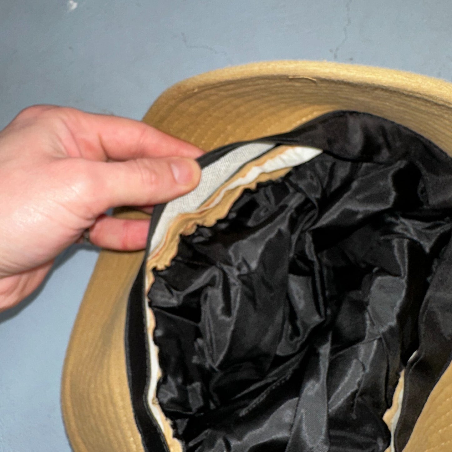 Vintage United Hatters Cap Millinery Bucket Hat Union Made Khaki 23 Rare