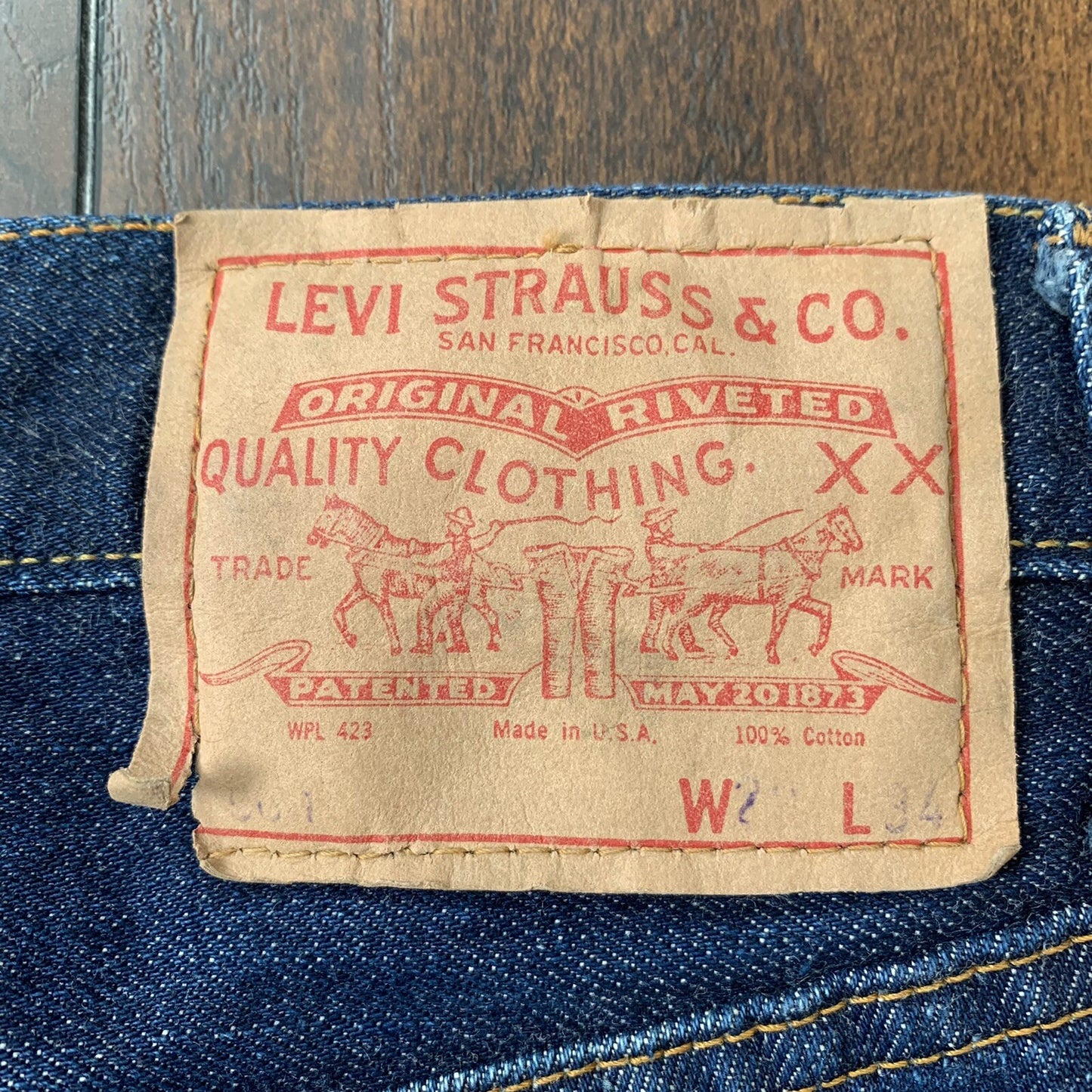 Levis 501 XX Big E Vintage 60s Redline Selvedge Denim Jeans DARK 29x34 Ac 27x30
