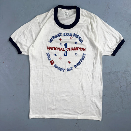 Champion McNary High School Oregon VTG T Shirt 7UP Soda Screen Stars Ringer 80s
