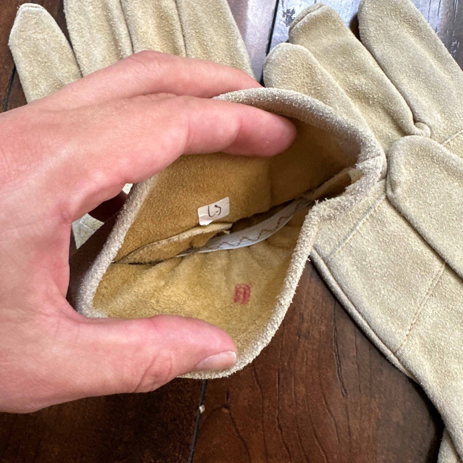 Vtg Wells Lamont Cowhide Leather Work Gloves L Chevy Western Freddy Krueger