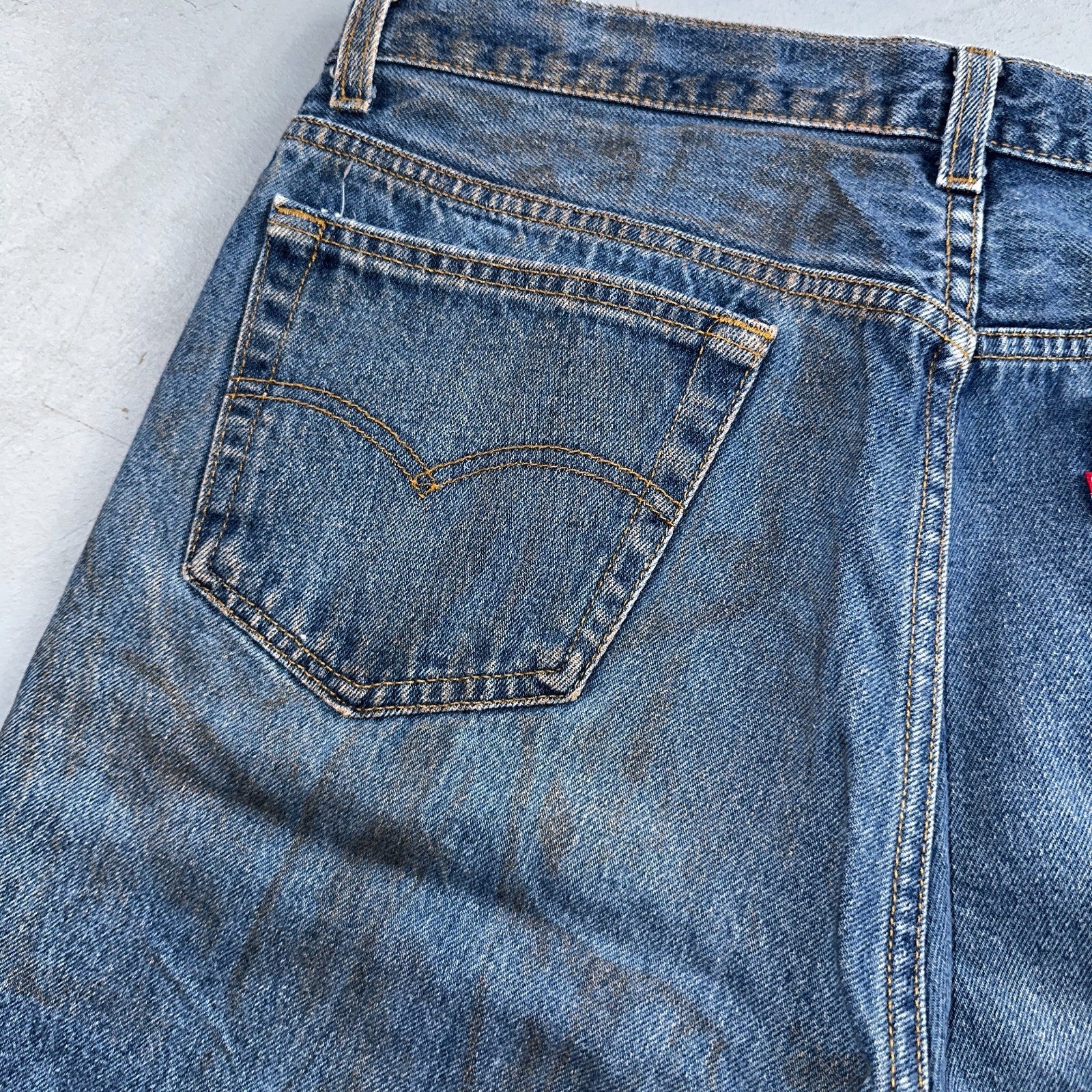 Levis 501 Vintage 90s USA XX Straight Leg Jeans Blue Med Wash 36x32 Act 32x28