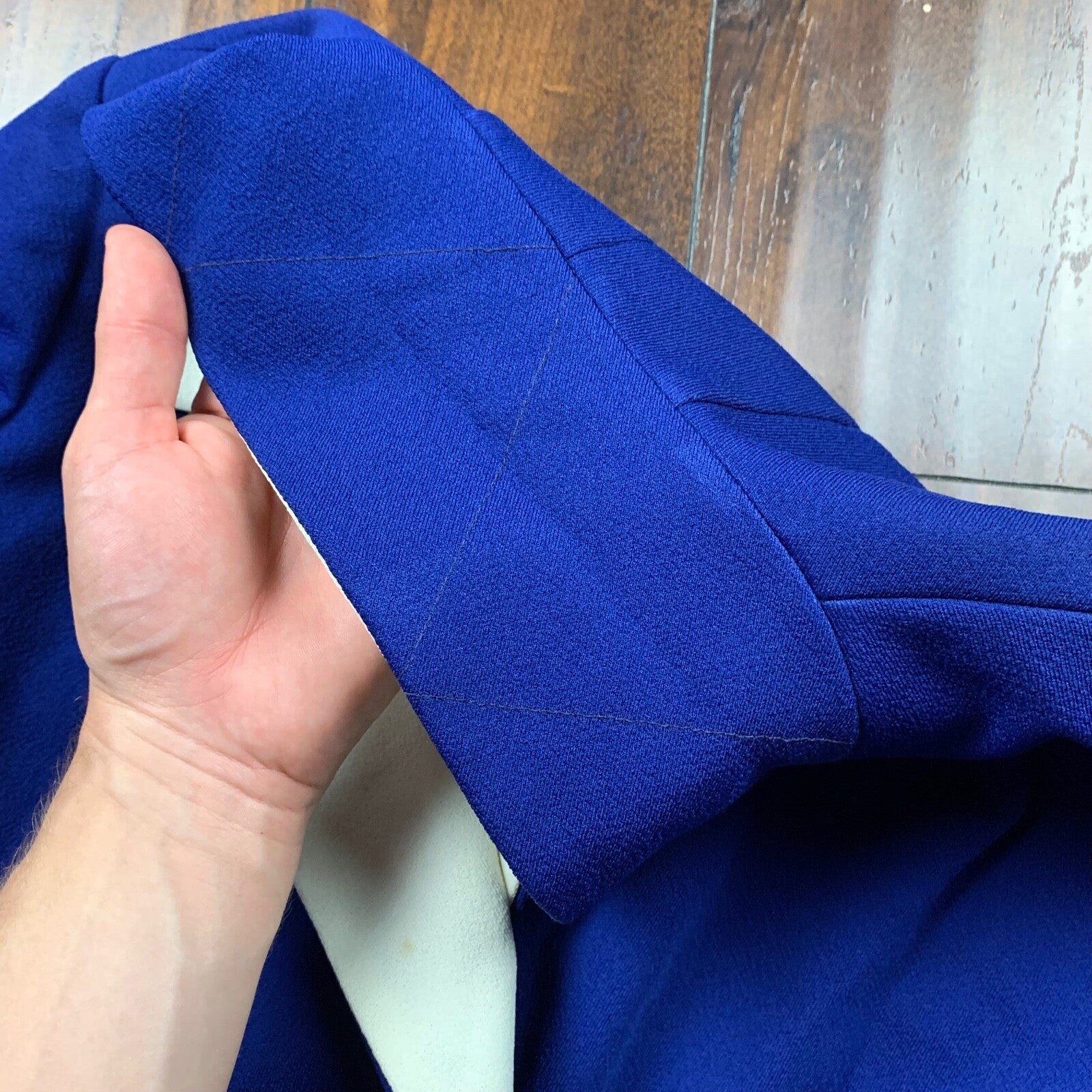 Vintage USA Rockabilly Womens Dress Jacket Blue 60s 70s Top Blazer Sanforized