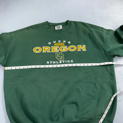 Oregon Ducks LEE 2XL UO Sweatshirt 90s VTG Crewneck Pacific USA College Green
