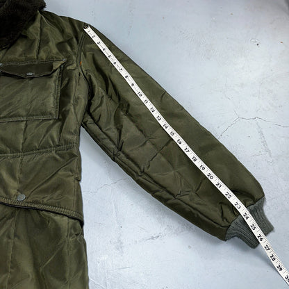Vintage 1960s Green Parka Puffer Jacket Coat Men's L USA Refrigiwear Ski 60s