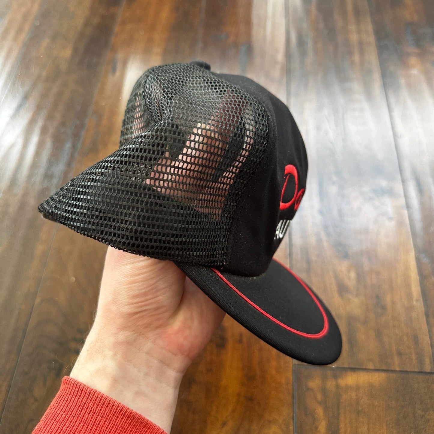 Davison Harley Auto Parts Black Vintage Hat Cap Snapback Worn Heavy Use Motor