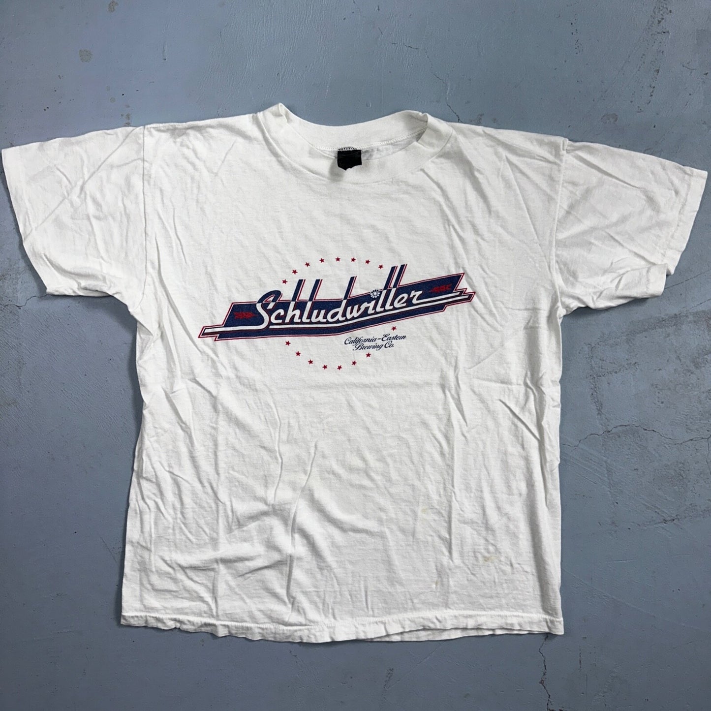 Schludwiller California Beer 70s Anvil VTG T Shirt Local Alcohol Random Brand